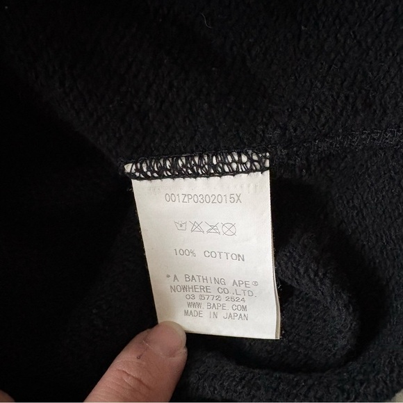 BAPE sz XS Black Full Zip Vest Shark Hoodie Fleece Bathing Ape Japan PONR - Picture 8 of 14